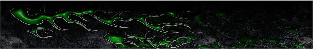 green flames vinyl wrap for speed boat